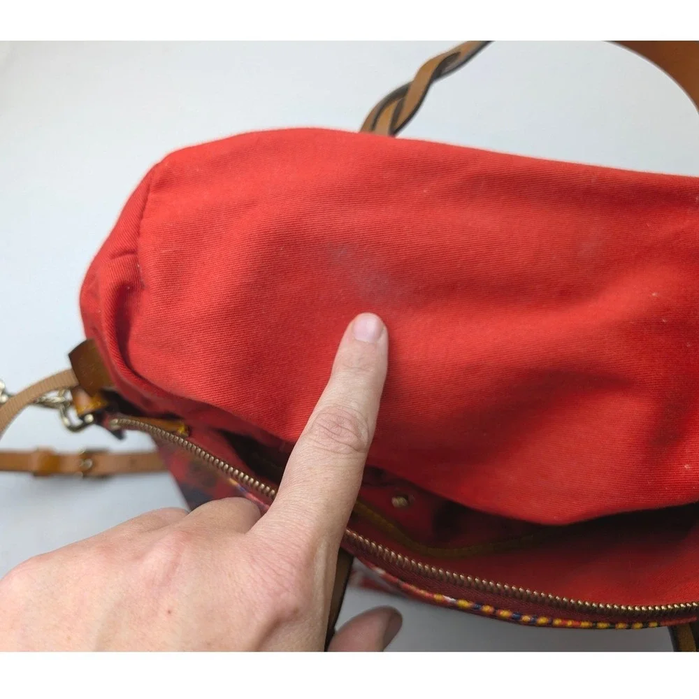 Dooney & Bourke Tartan Plaid Satchel Red Green Crossbody Bag M0028633